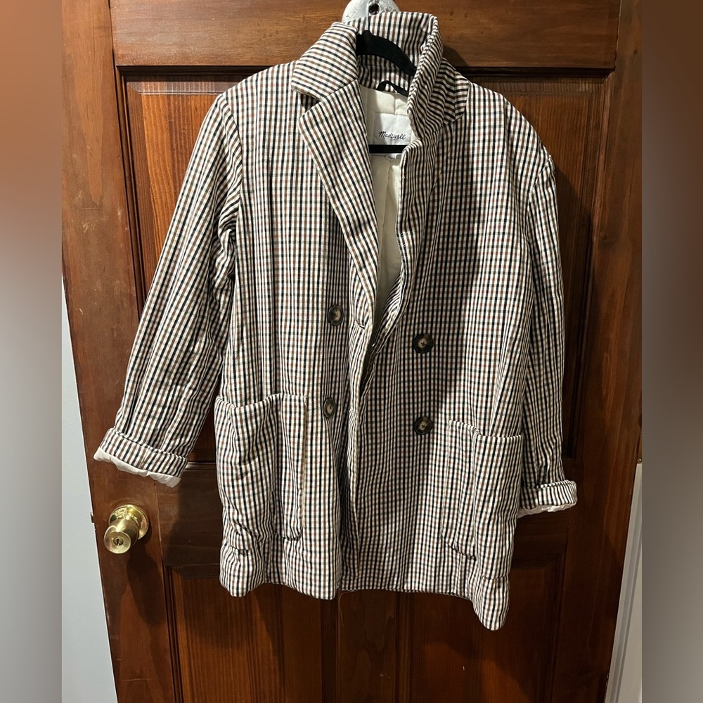 Madewell, quilted lined blazer.